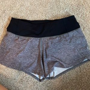 EUC Lululemon Grey Speed Up Shorts